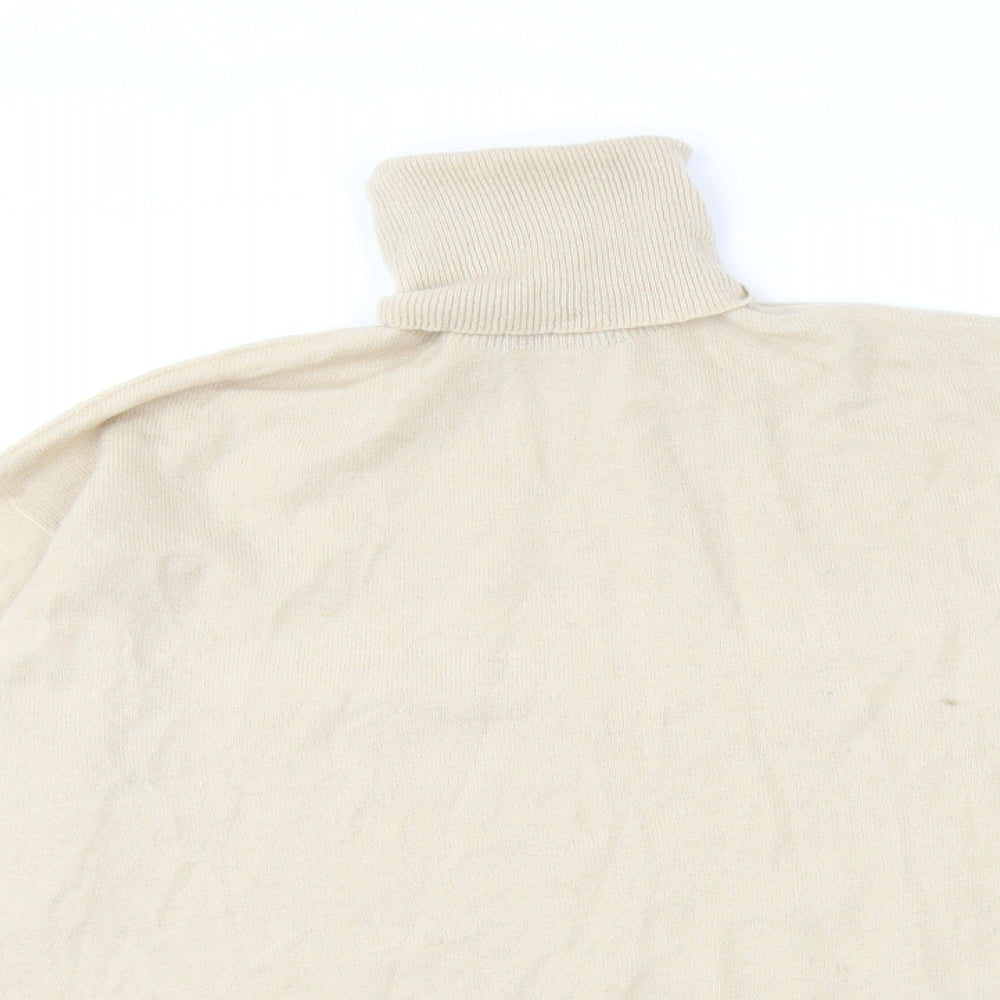 Zara Womens Beige Roll Neck Wool Pullover Jumper Size S