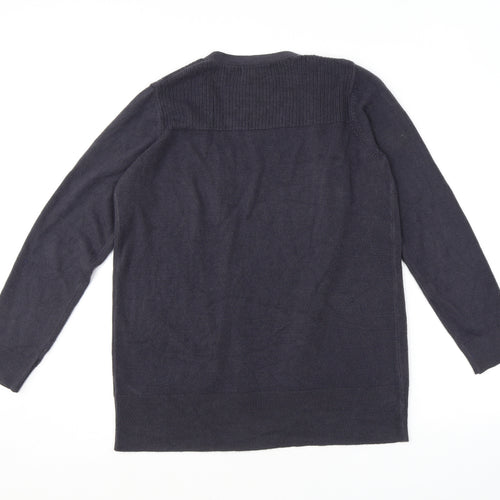 Marks and Spencer Womens Grey V-Neck Acrylic Cardigan Jumper Size M