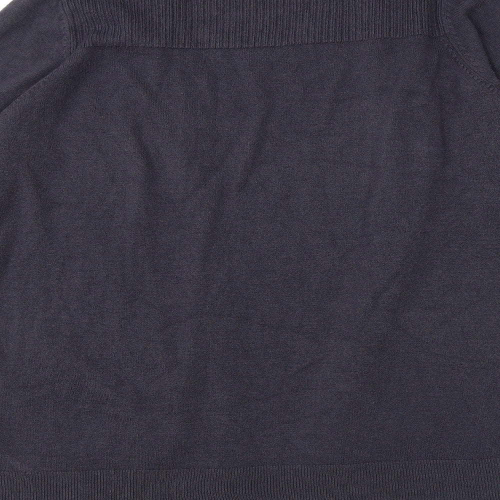 Marks and Spencer Womens Grey V-Neck Acrylic Cardigan Jumper Size M