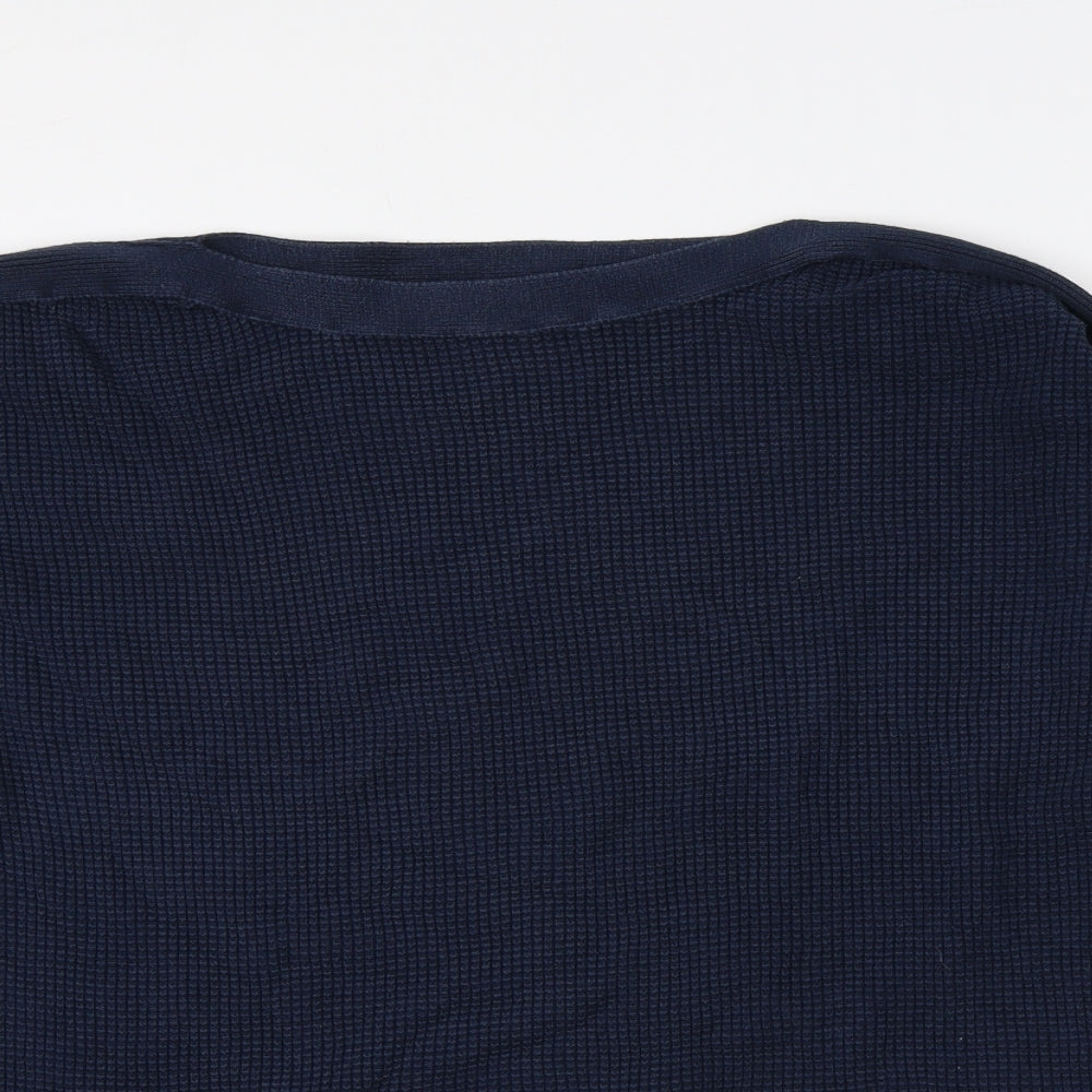 People Tree Womens Blue Round Neck 100% Cotton Pullover Jumper Size 16