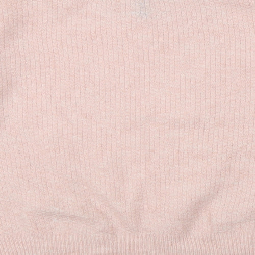 Divided by H&M Womens Pink Round Neck Acrylic Pullover Jumper Size M