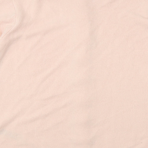 Classic Womens Pink V-Neck Acrylic Cardigan Jumper Size 8
