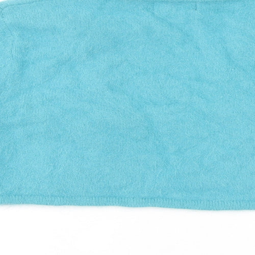 Monsoon Womens Blue V-Neck Angora Cardigan Jumper Size 12