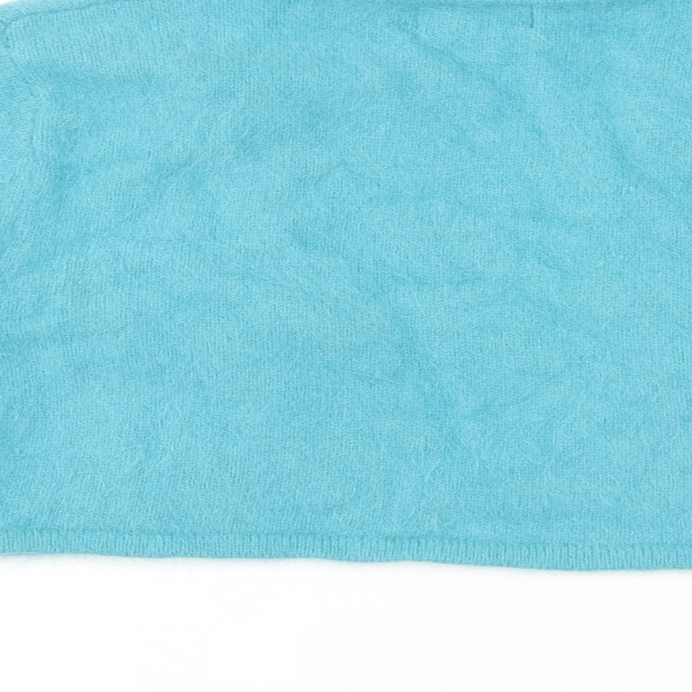 Monsoon Womens Blue V-Neck Angora Cardigan Jumper Size 12