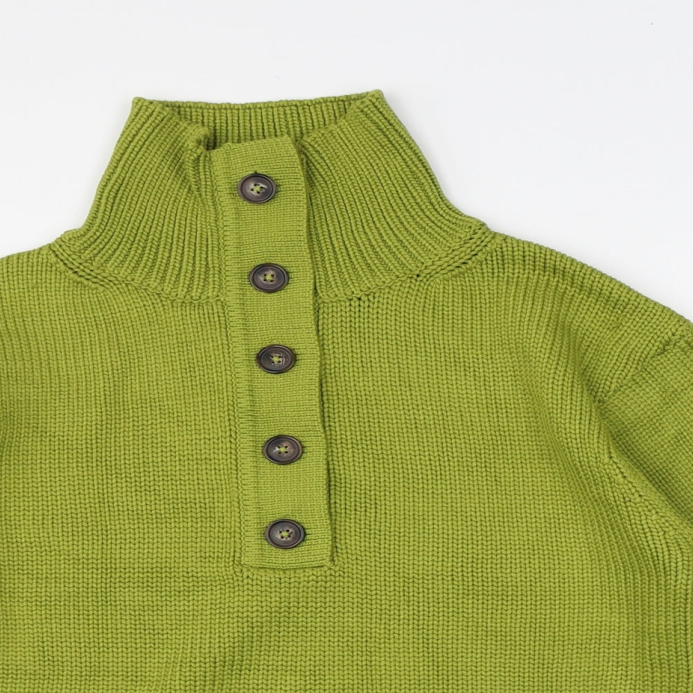 Per Una Womens Green High Neck Viscose Pullover Jumper Size M