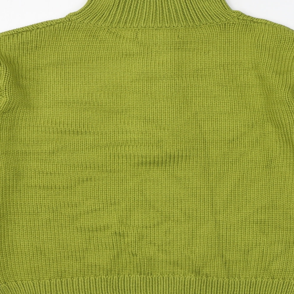 Per Una Womens Green High Neck Viscose Pullover Jumper Size M