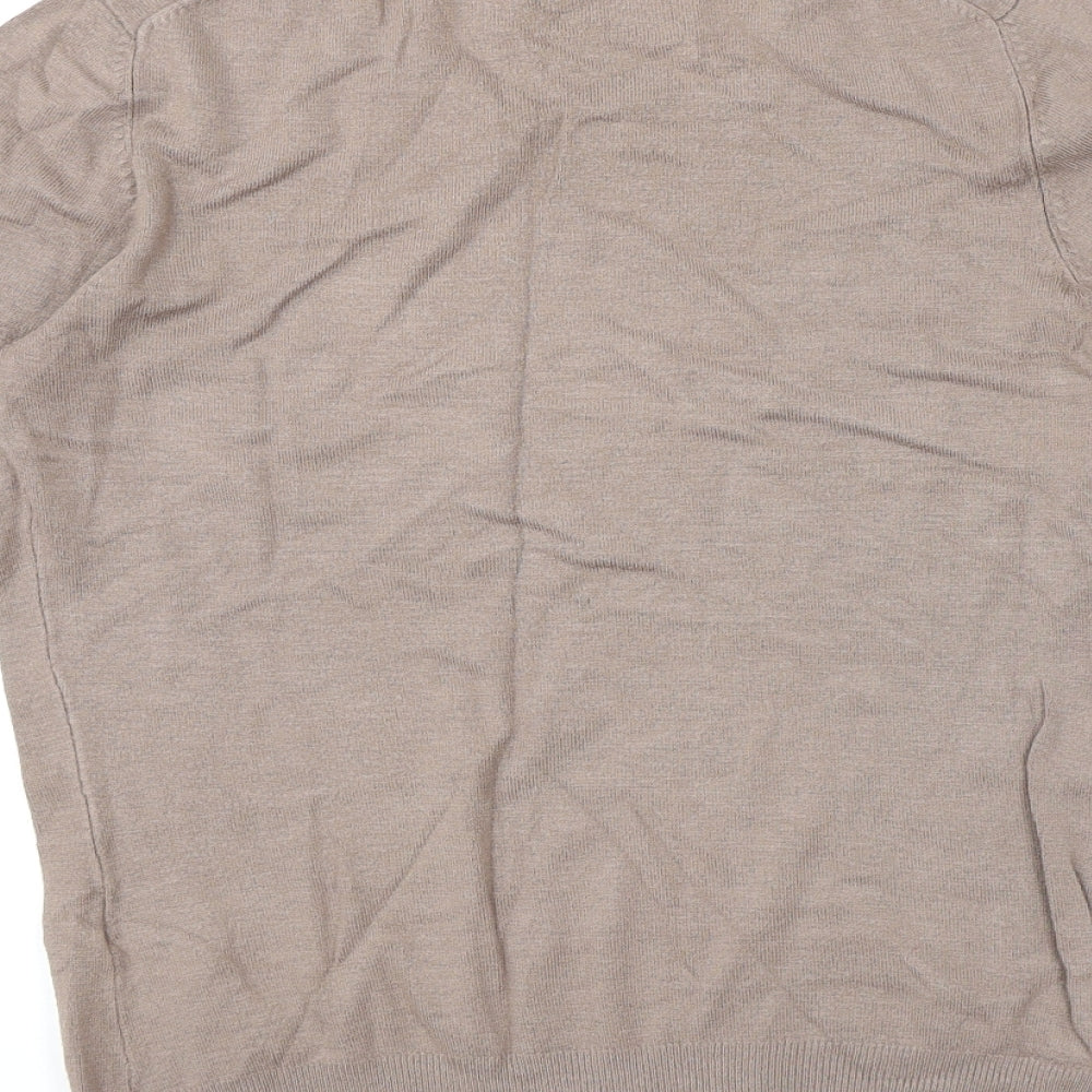 Marks and Spencer Womens Brown Round Neck Viscose Pullover Jumper Size 10