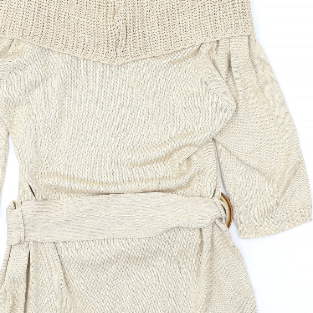 Per Una Womens Beige Roll Neck Acrylic Pullover Jumper Size 18