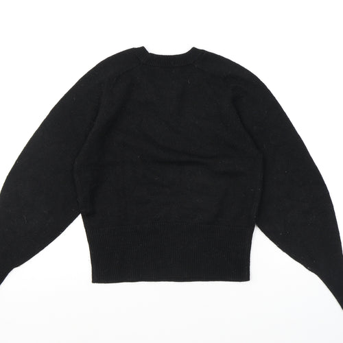 NEXT Womens Black Round Neck Polyester Pullover Jumper Size XS