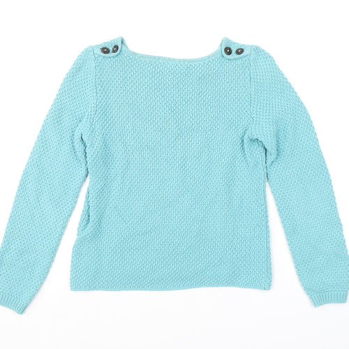 Boden Womens Blue Round Neck 100% Cotton Pullover Jumper Size 8