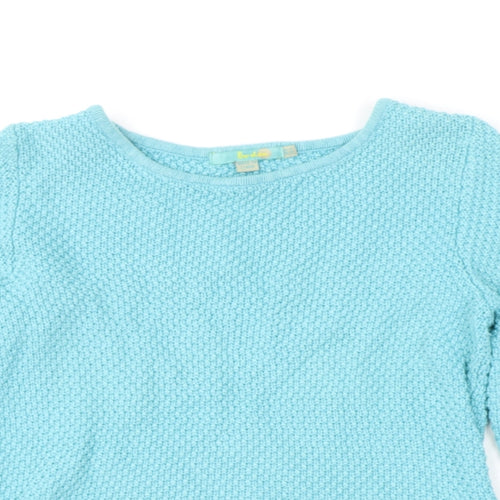 Boden Womens Blue Round Neck 100% Cotton Pullover Jumper Size 8