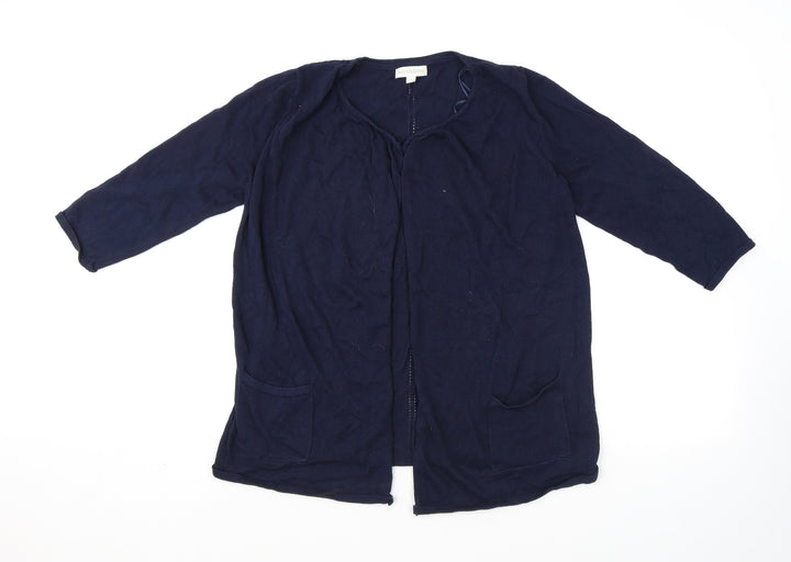 Monsoon Womens Blue V-Neck Viscose Cardigan Jumper Size M