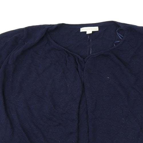 Monsoon Womens Blue V-Neck Viscose Cardigan Jumper Size M