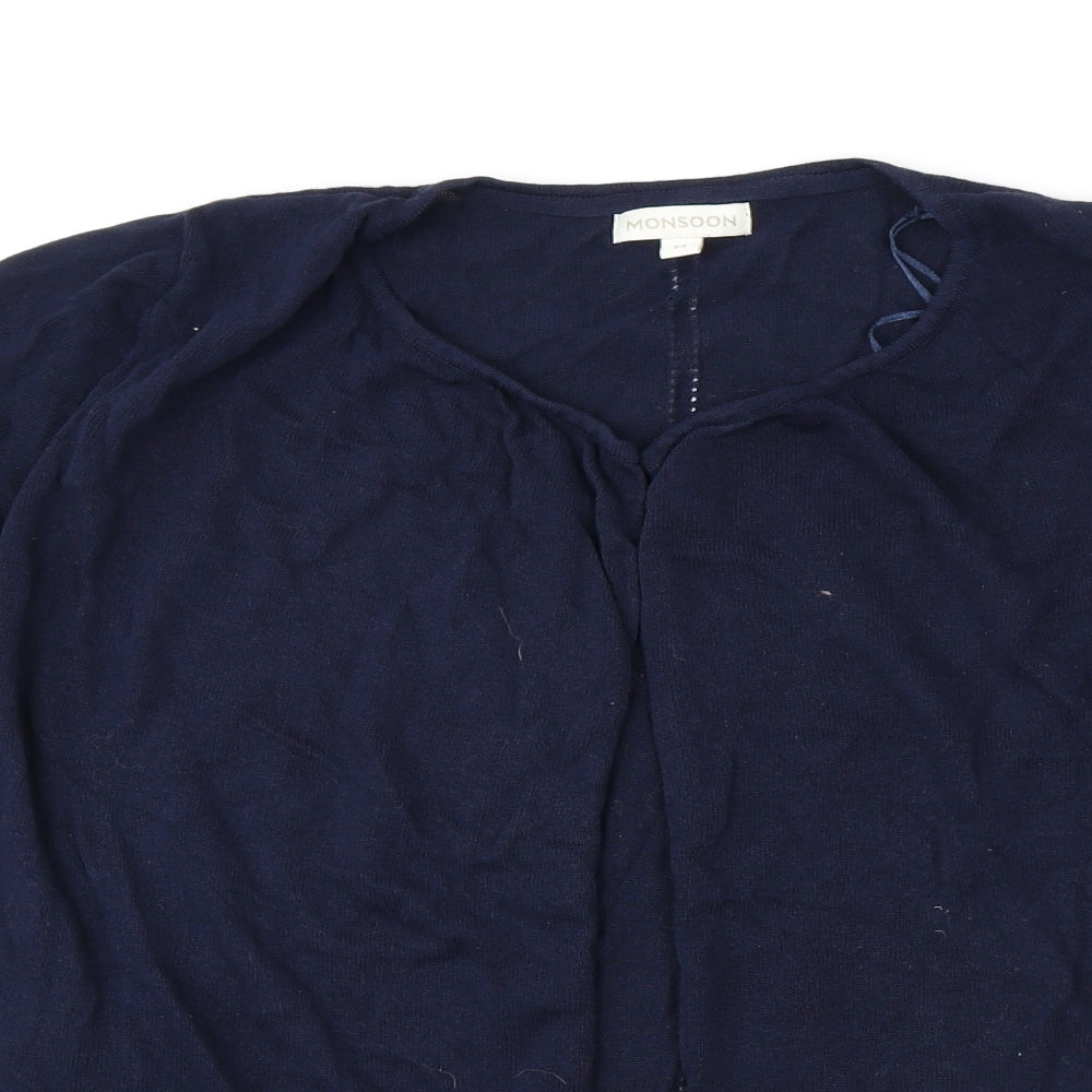 Monsoon Womens Blue V-Neck Viscose Cardigan Jumper Size M