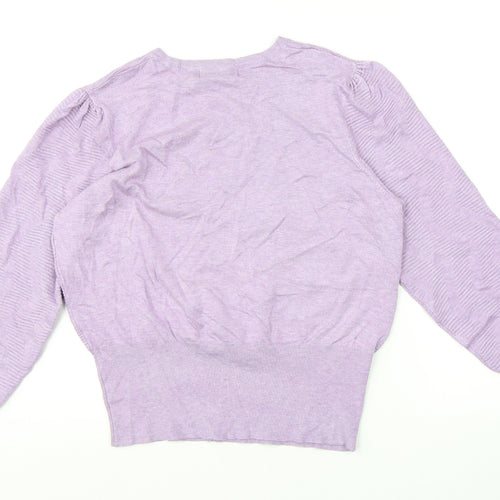 Marks and Spencer Womens Purple Round Neck Viscose Pullover Jumper Size L