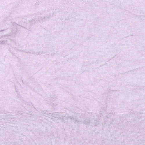 Marks and Spencer Womens Purple Round Neck Viscose Pullover Jumper Size L