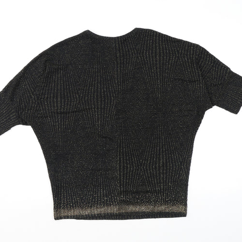 Klass Womens Black Polyamide Basic Blouse Size S V-Neck