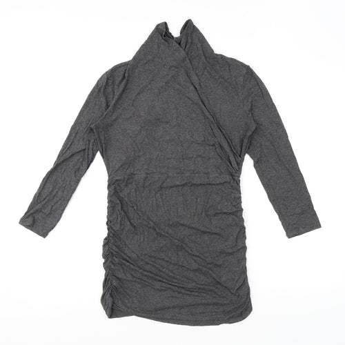 Isabella Oliver Womens Grey Viscose Mini Size 12 Mock Neck Pullover