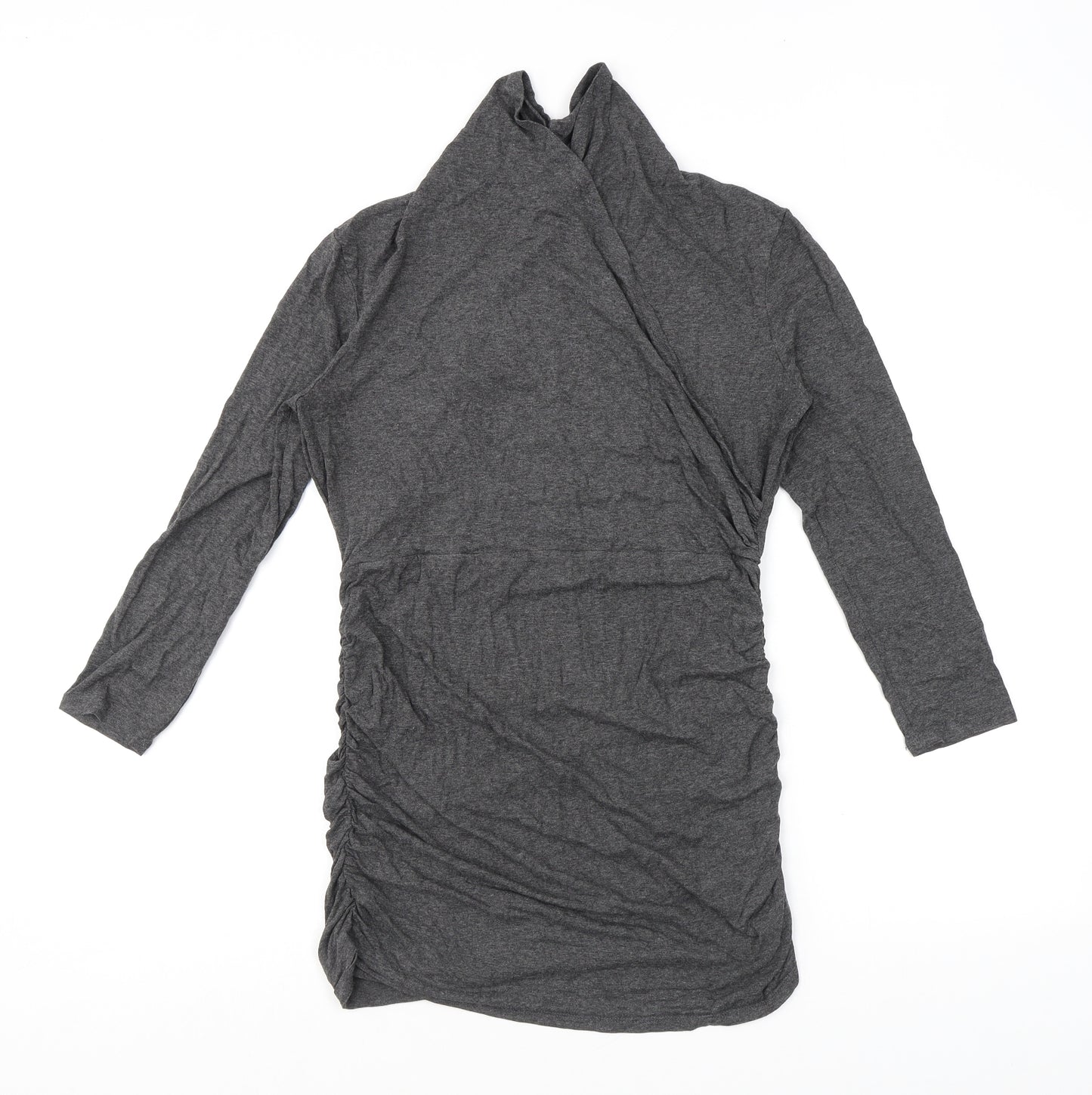 Isabella Oliver Womens Grey Viscose Mini Size 12 Mock Neck Pullover