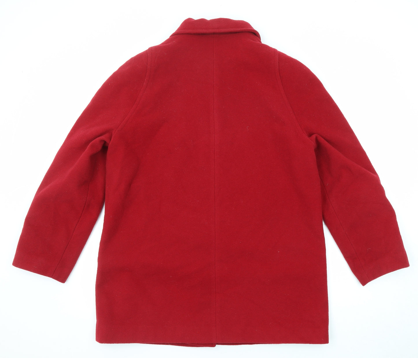 David Barry Womens Red Overcoat Coat Size 16 Button