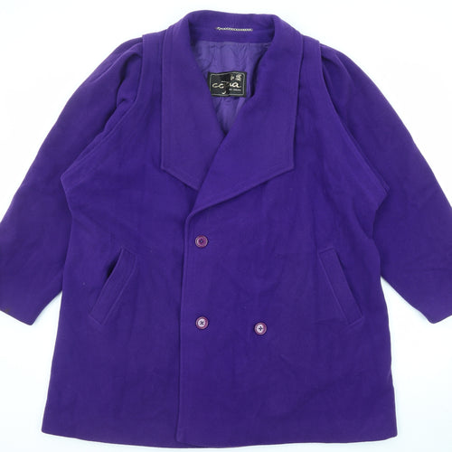 Cojana Womens Purple Overcoat Coat Size 12 Button