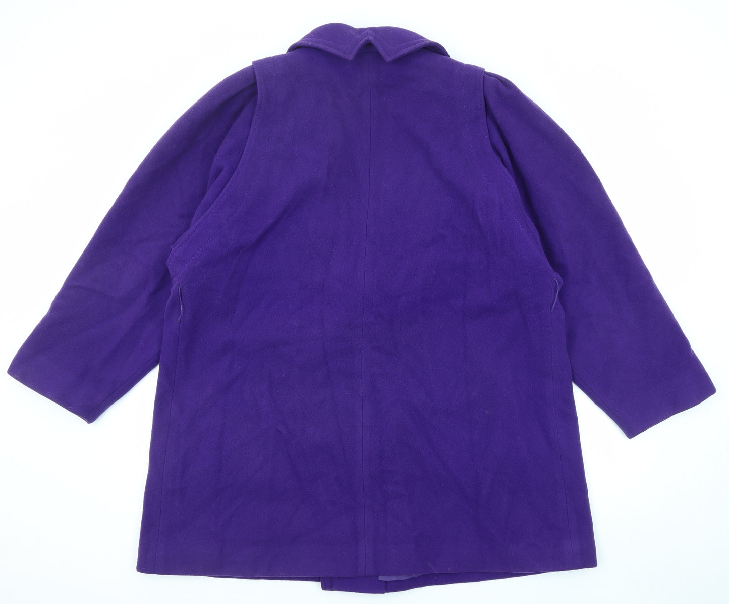 Cojana Womens Purple Overcoat Coat Size 12 Button