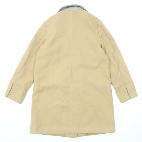 Topshop Womens Beige Overcoat Coat Size 10 Zip