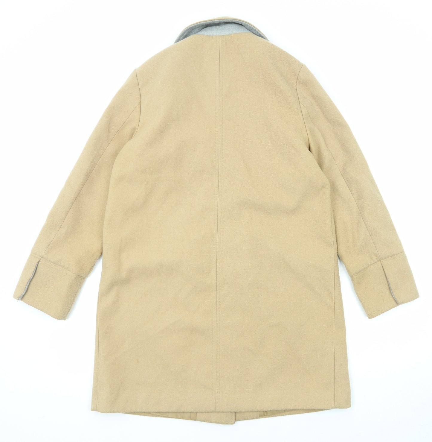 Topshop Womens Beige Overcoat Coat Size 10 Zip