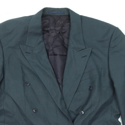 Pin Stripe Mens Grey Wool Jacket Suit Jacket Size 42 Regular