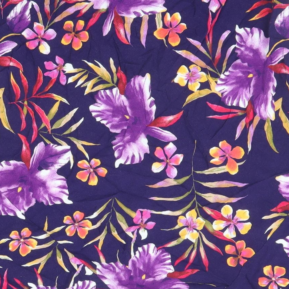 BHS Womens Multicoloured Floral Viscose A-Line Skirt Size 16