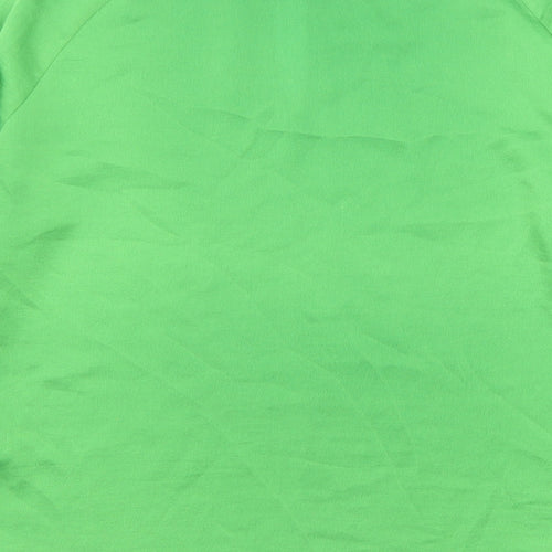 Marks and Spencer Womens Green Polyester Basic Blouse Size 8 Round Neck