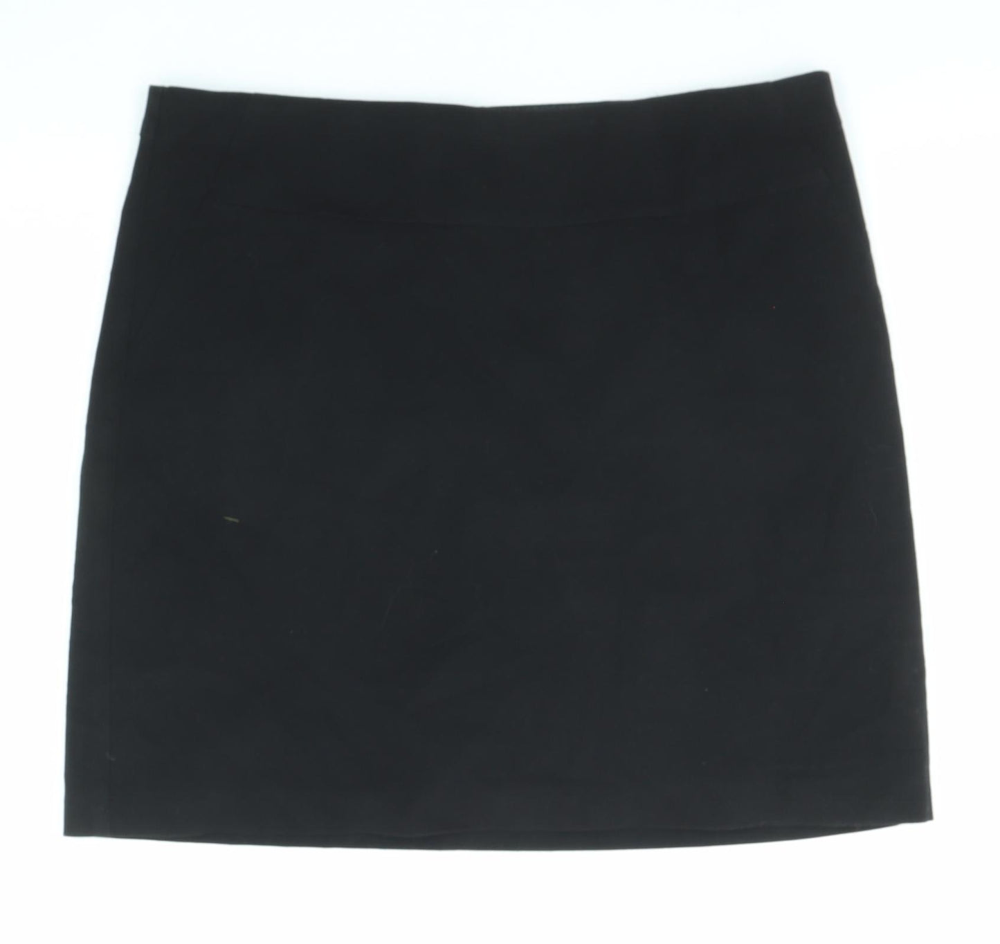 Marks and Spencer Womens Black Polyester A-Line Skirt Size 14 Zip