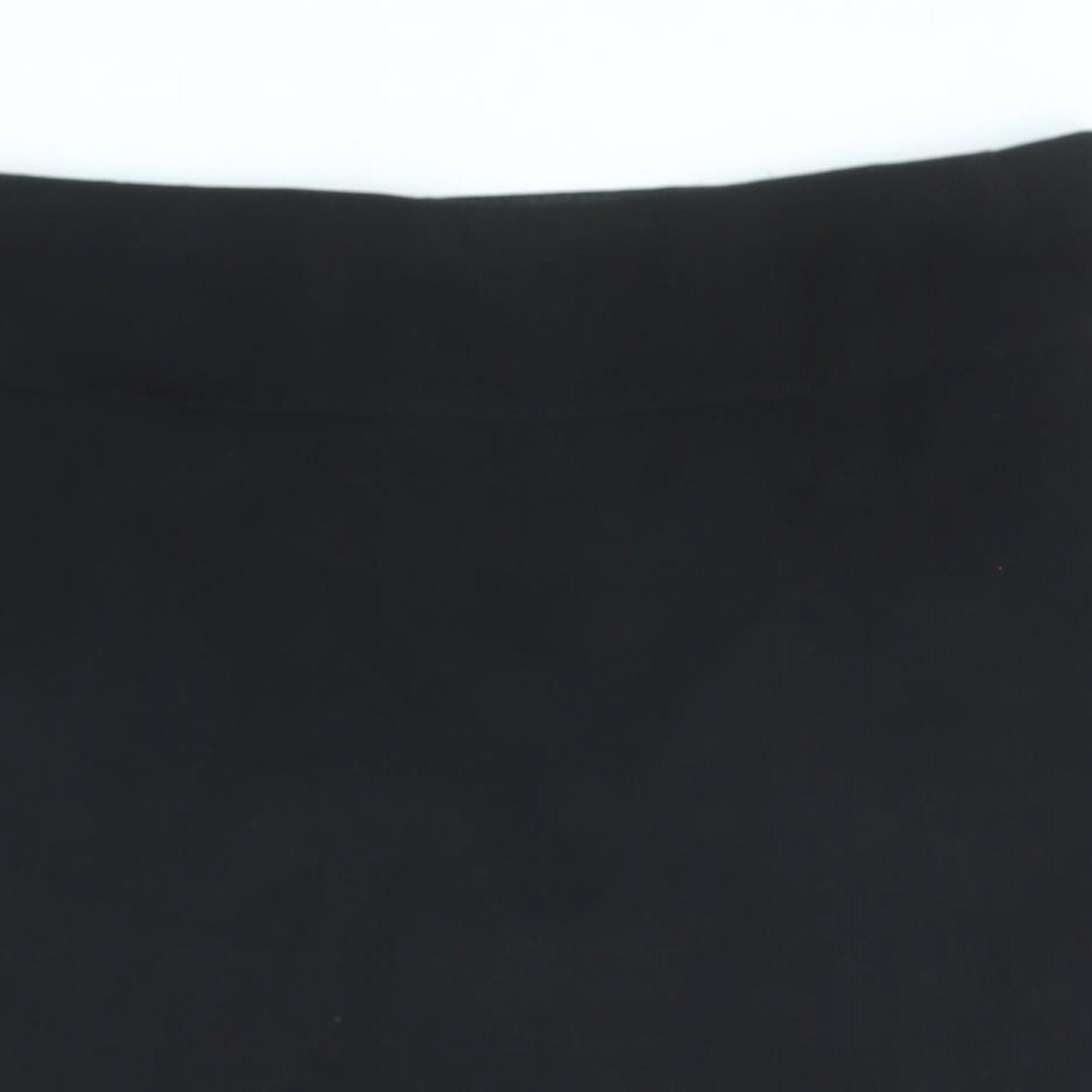 Marks and Spencer Womens Black Polyester A-Line Skirt Size 14 Zip