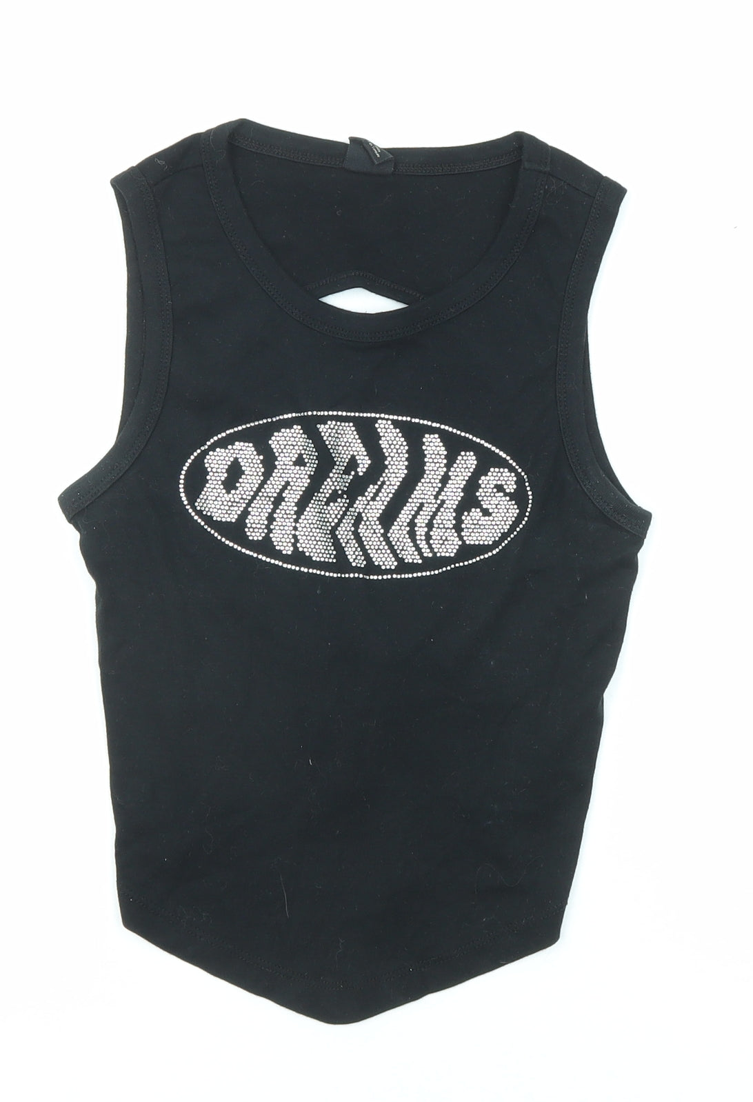 Urban Outfitters Womens Black Cotton Basic Tank Size S Round Neck - Cut Out Back Detail