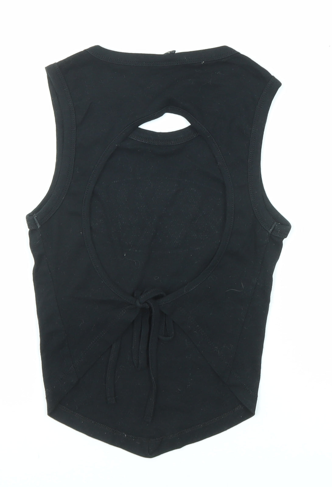 Urban Outfitters Womens Black Cotton Basic Tank Size S Round Neck - Cut Out Back Detail