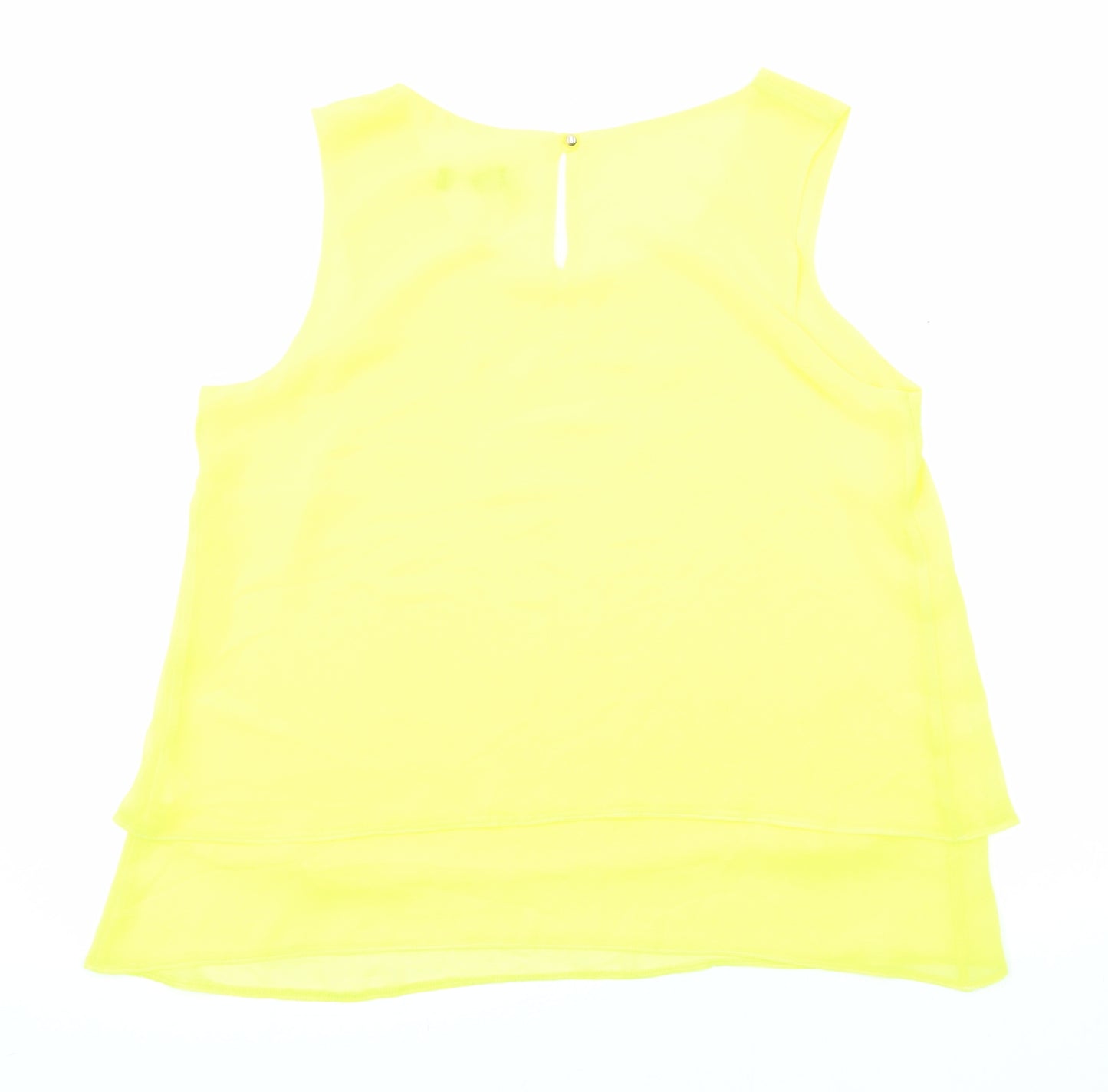 Wallis Womens Yellow Polyester Basic Tank Size 12 Boat Neck