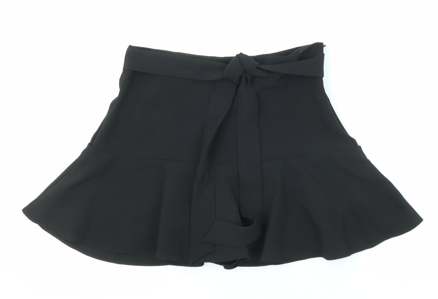 Zara Womens Black Polyester Skater Skirt Size M Zip