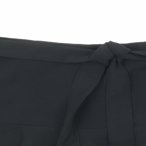 Zara Womens Black Polyester Skater Skirt Size M Zip