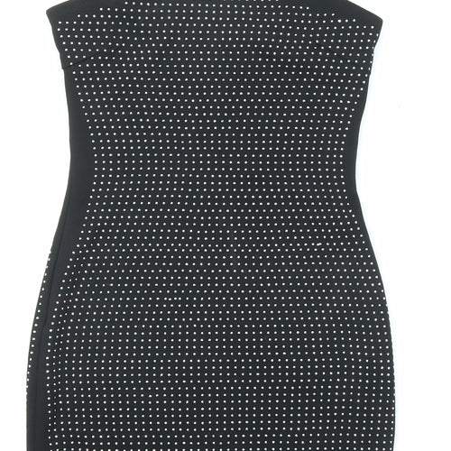 PARISIAN SIGNATURE Womens Black Polyester Bodycon Size 6 Square Neck Pullover