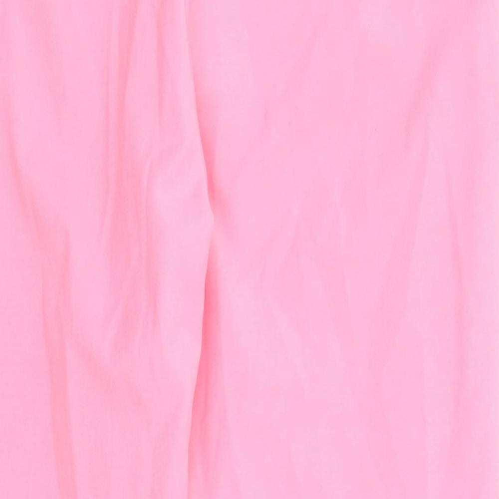 Marks and Spencer Womens Pink Cotton Dress Pants Trousers Size 16 L23 in Regular Zip