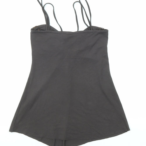 New Look Womens Grey Viscose Basic Tank Size 10 Sweetheart