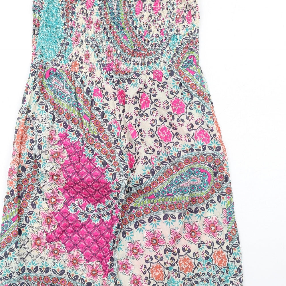 Accessorize Womens Multicoloured Paisley Cotton A-Line Size L Halter Pullover