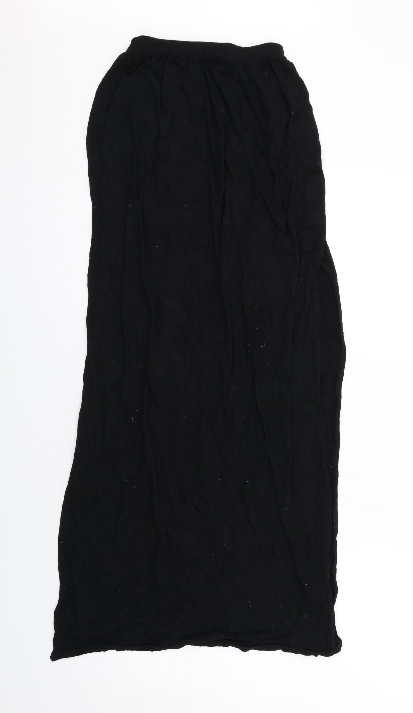 PRETTYLITTLETHING Womens Black Viscose Maxi Skirt Size 6