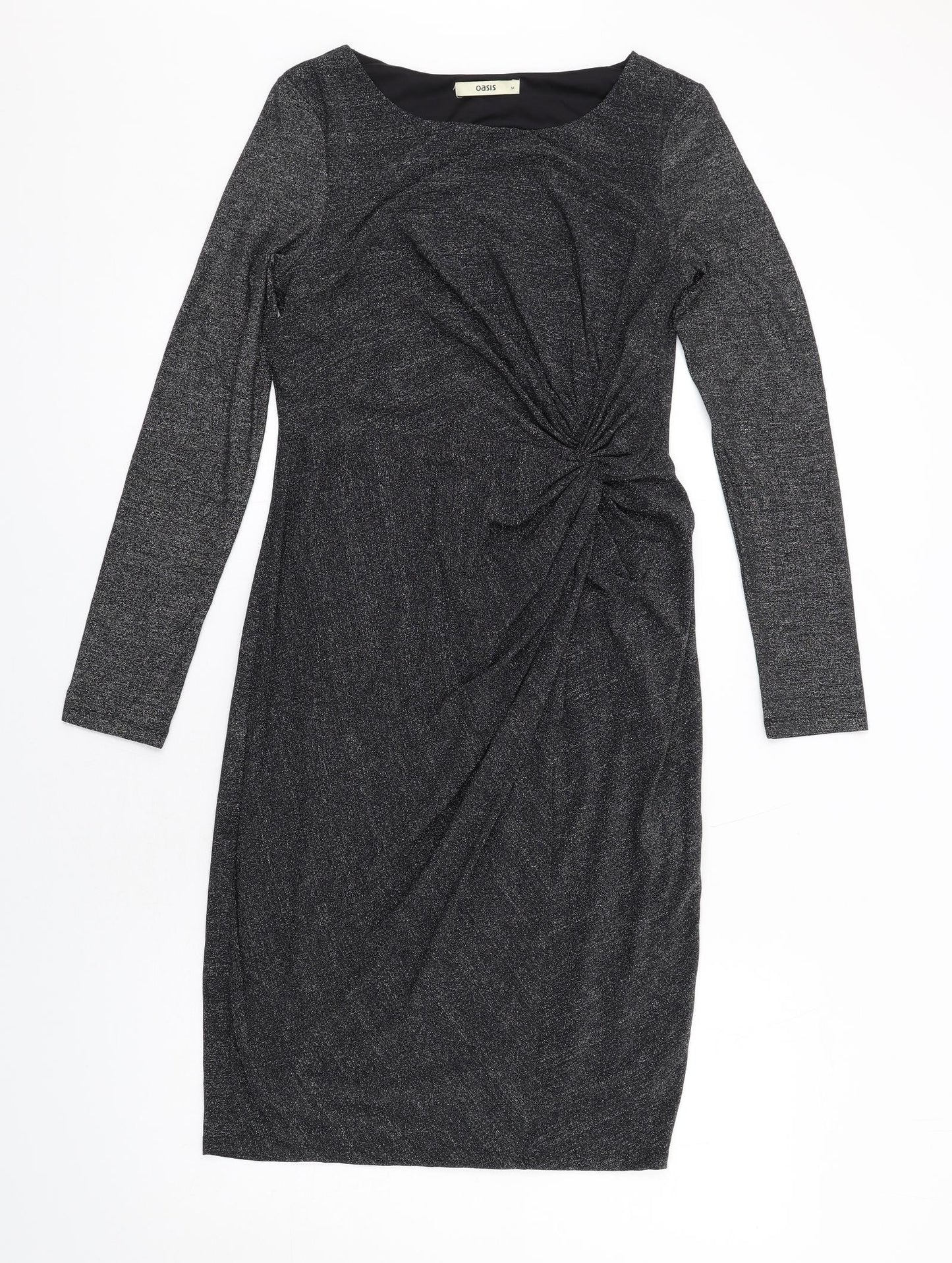 Oasis Womens Black Polyamide A-Line Size M Boat Neck Pullover