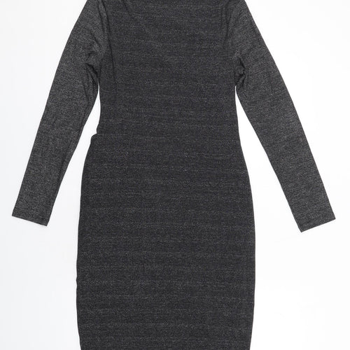 Oasis Womens Black Polyamide A-Line Size M Boat Neck Pullover
