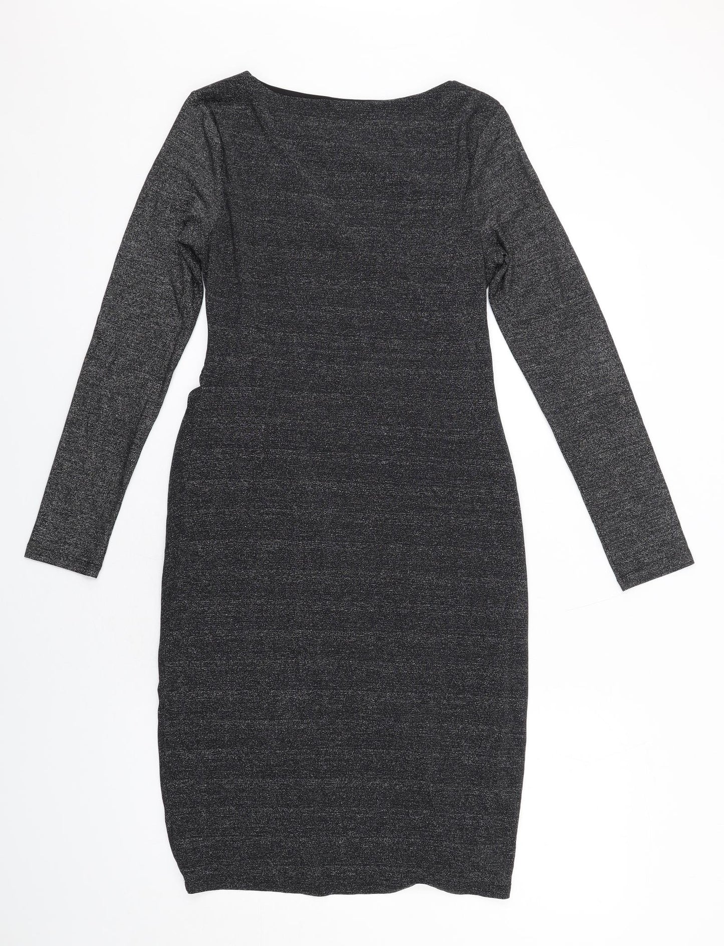 Oasis Womens Black Polyamide A-Line Size M Boat Neck Pullover