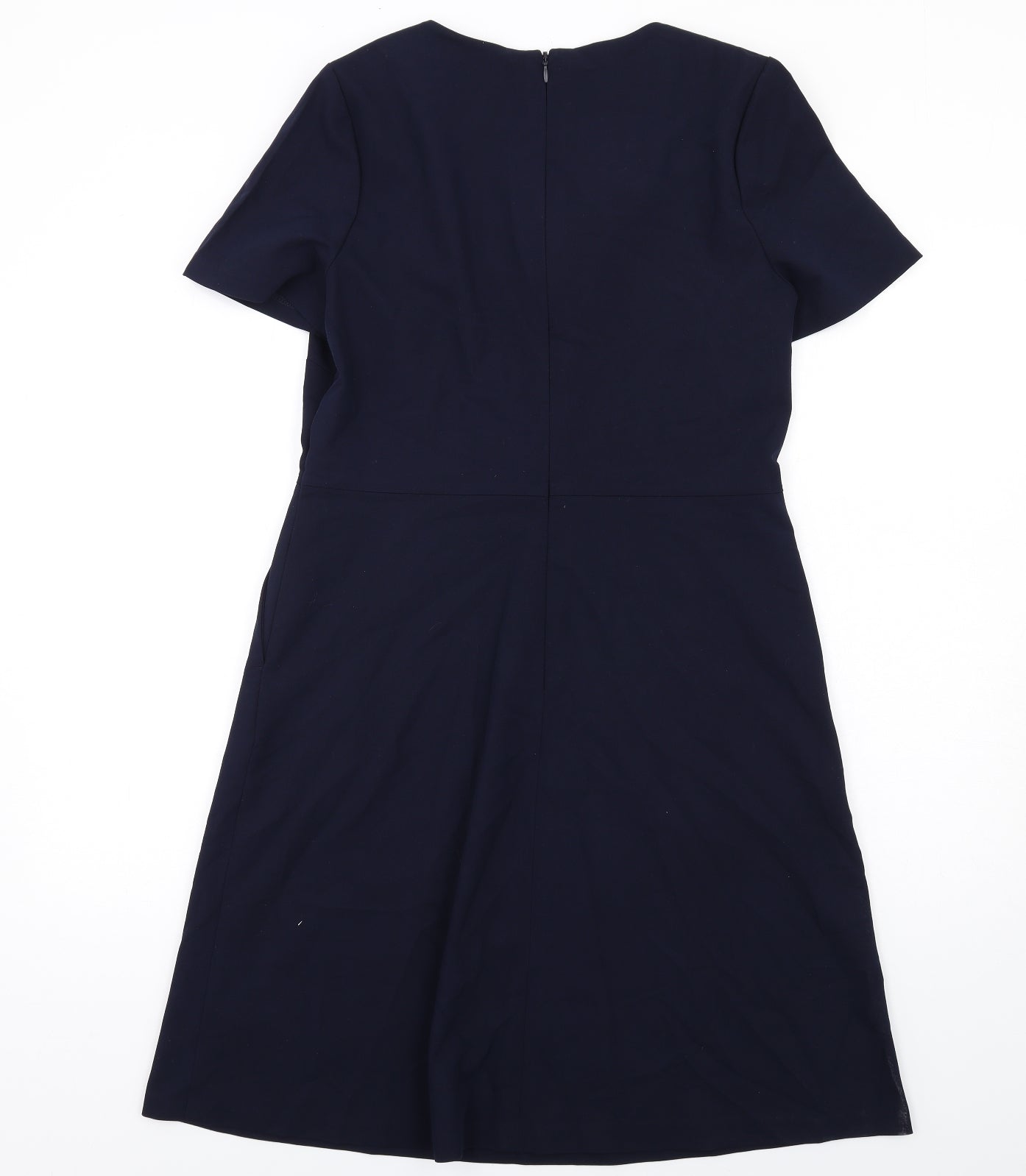 NEXT Womens Blue Polyester A-Line Size 12 V-Neck Zip