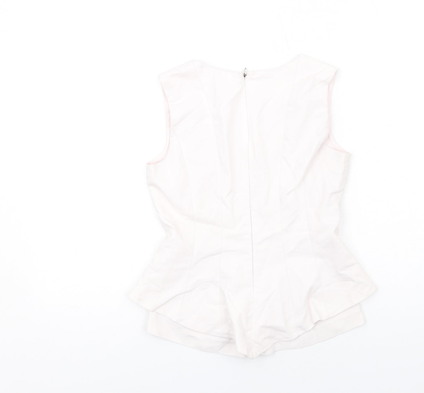 Zara Womens Pink Cotton Basic Blouse Size S Square Neck