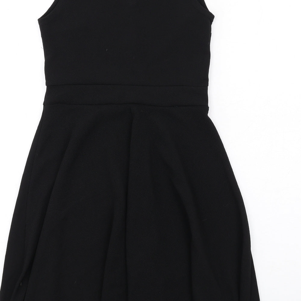 Boohoo Womens Black Polyester A-Line Size 10 V-Neck Pullover