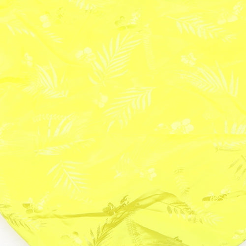 ASOS Womens Yellow Geometric Polyester Basic Blouse Size 8 V-Neck - Tie Front Detail